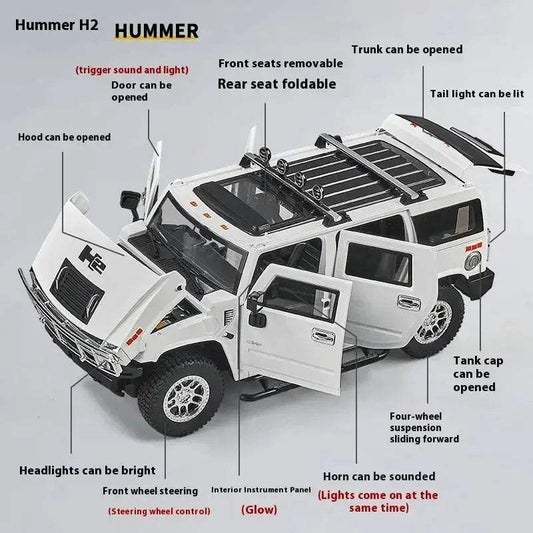  1 18 Diecast Hummer H2 Alloy Pull Back Off Road Car -  ToylandEU™