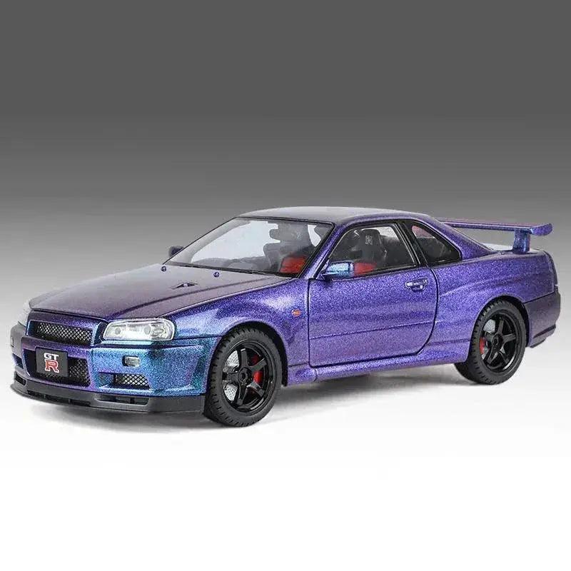  1 18 Diecast Nissan GTR R34 Alloy Car With Sound Light -  ToylandEU™