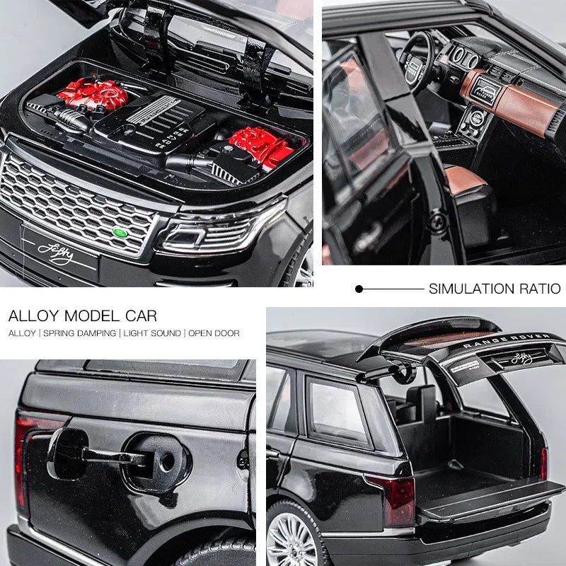 1:18 Land Rover Range Rover Alloy Diecast Car With Sound And Light Black - ToylandEU
