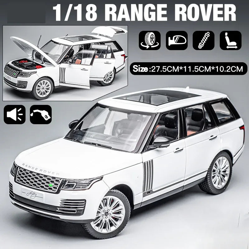 1:18 Land Rover Range Rover Alloy Diecast Car With Sound And Light Black - ToylandEU
