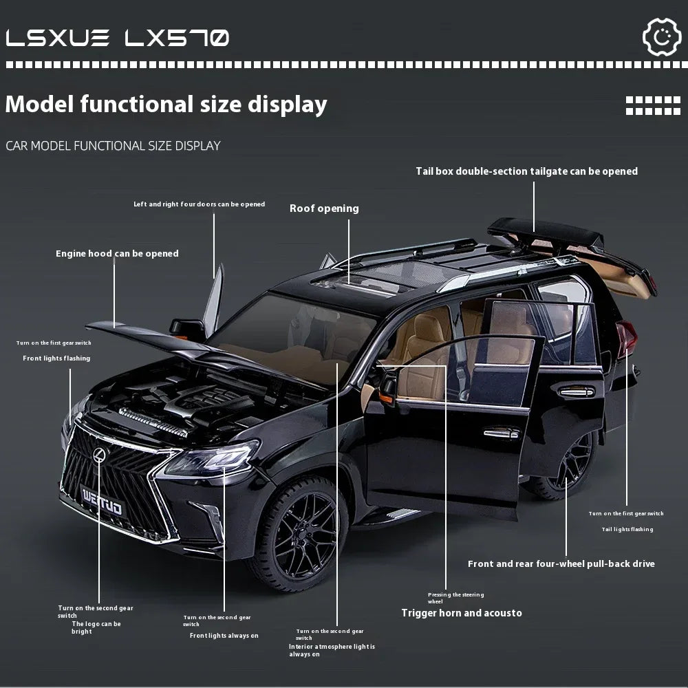 1:18 Lexus LX570 Diecast Metal Alloy Off Road SUV Model - ToylandEU
