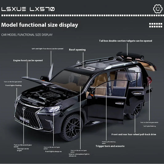 1:18 Lexus LX570 Diecast Metal Alloy Off Road SUV Model - ToylandEU