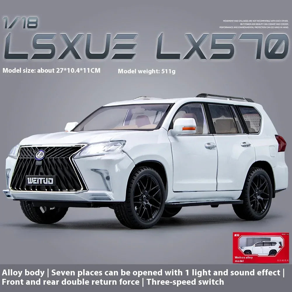 1:18 Lexus LX570 Diecast Metal Alloy Off Road SUV Model - ToylandEU