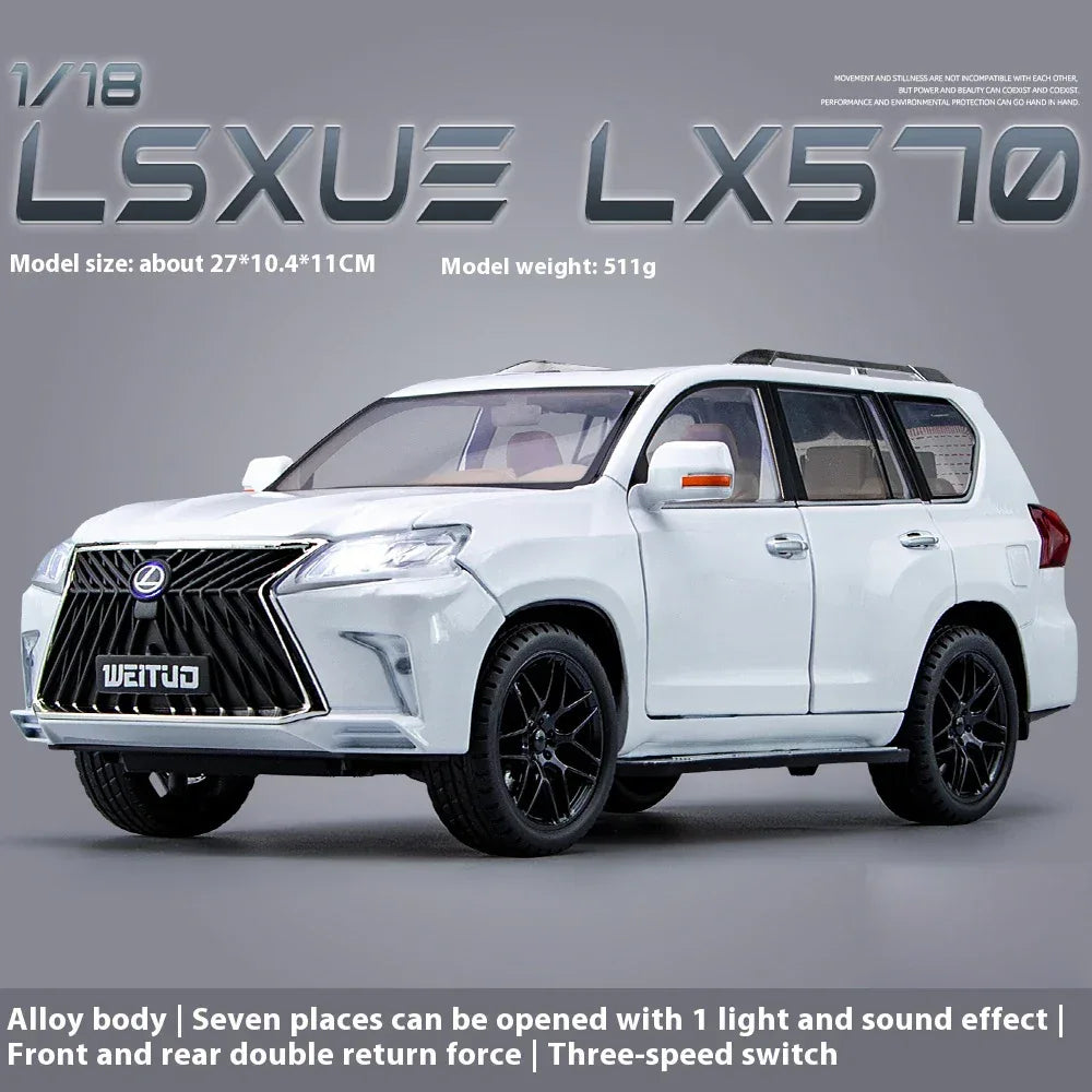 1:18 Lexus LX570 Diecast Metal Alloy Off Road SUV Model - ToylandEU