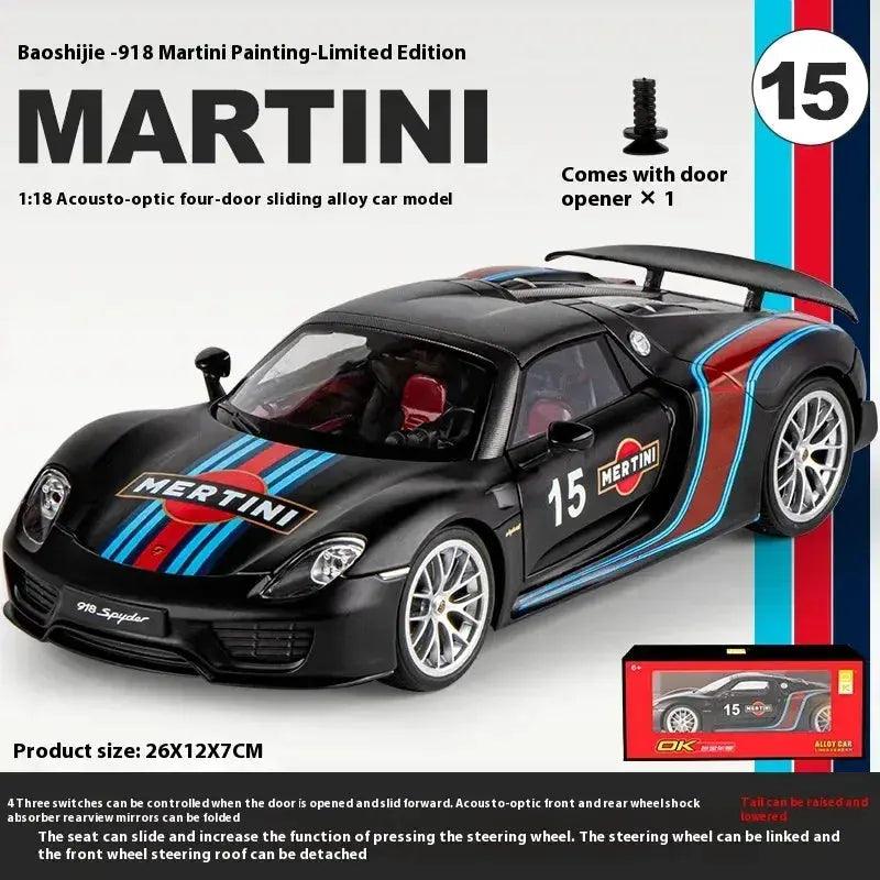  1:18 Porsche 918 Martini Alloy Diecast Car Model -  ToylandEU™