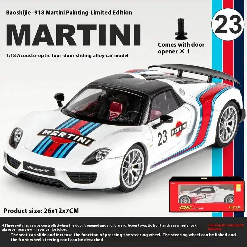  1:18 Porsche 918 Martini Alloy Diecast Car Model -  ToylandEU™
