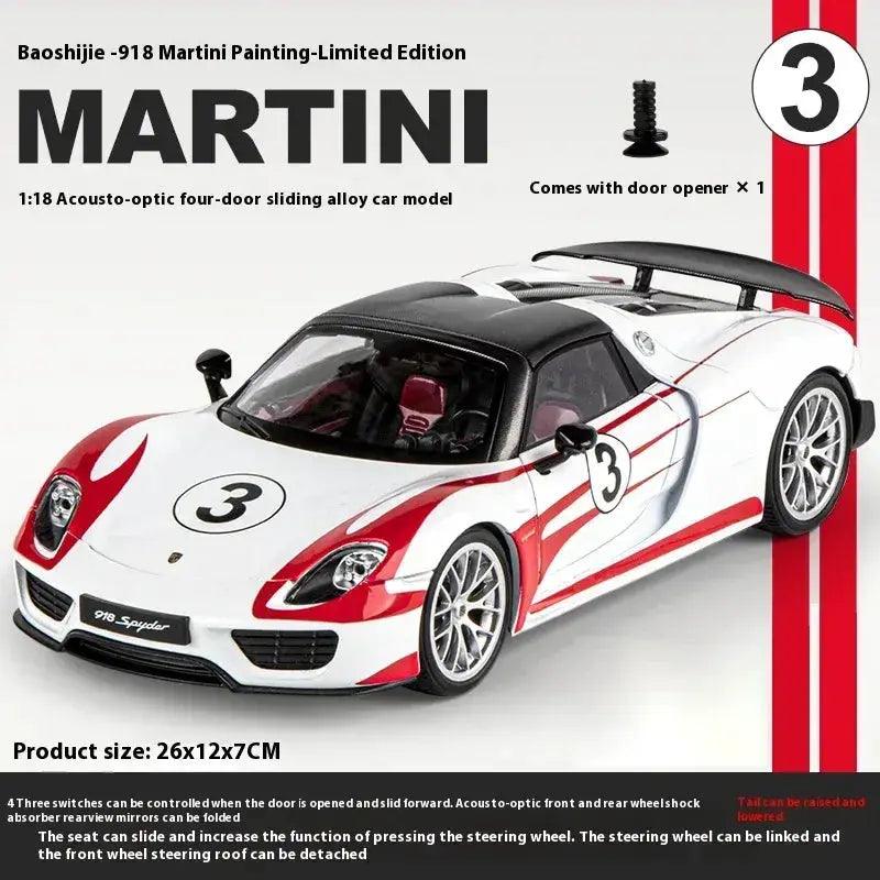  1:18 Porsche 918 Martini Alloy Diecast Car Model -  ToylandEU™