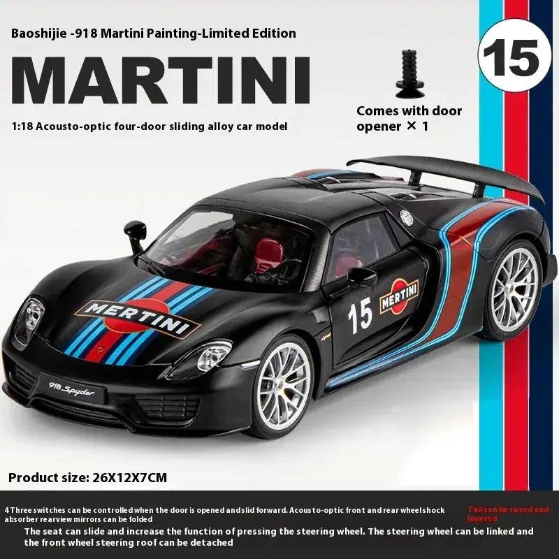  1:18 Porsche 918 Martini Alloy Diecast Car Model -  ToylandEU™