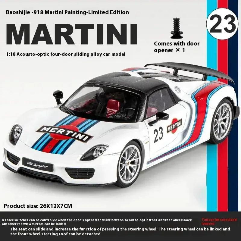  1:18 Porsche 918 Martini Alloy Diecast Car Model -  ToylandEU™