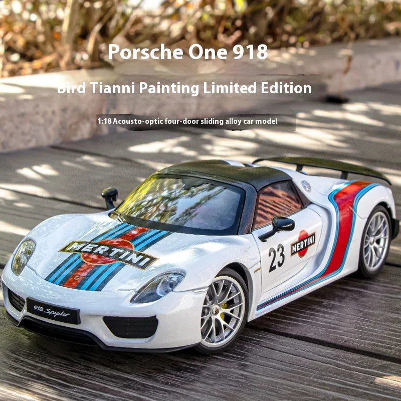 1:18 Porsche 918 Martini Diecast Alloy Model Car Limited Edition - ToylandEU