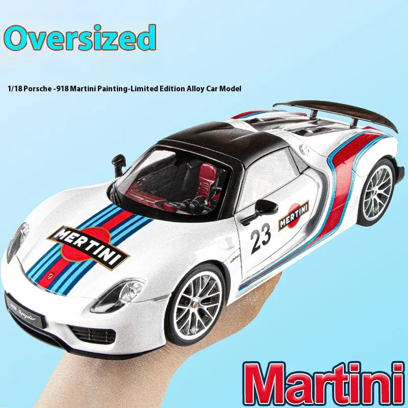 1:18 Porsche 918 Martini Diecast Alloy Model Car Limited Edition - ToylandEU