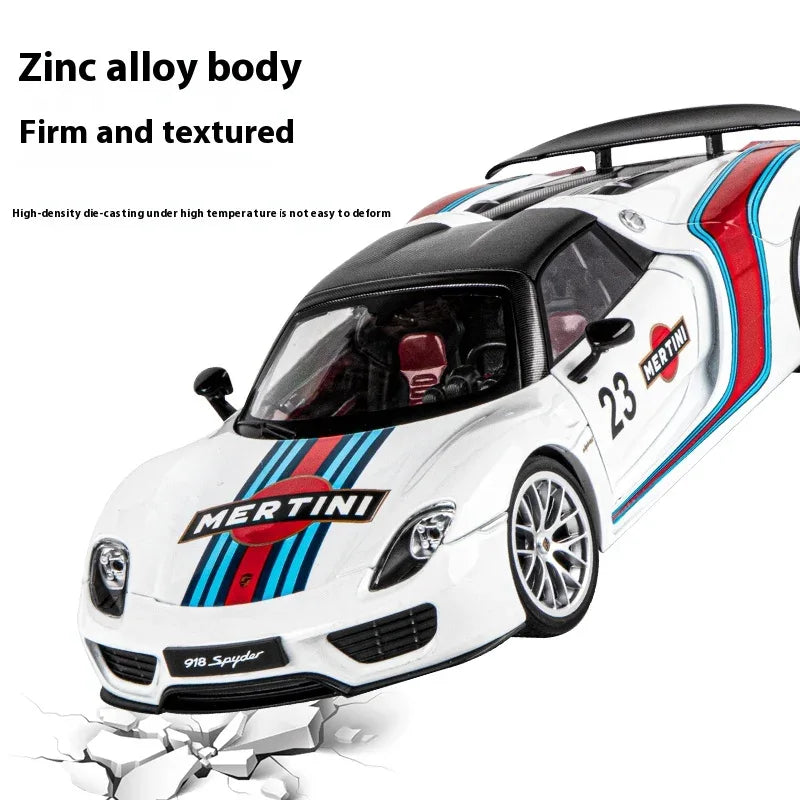 1:18 Porsche 918 Martini Diecast Alloy Model Car Limited Edition - ToylandEU