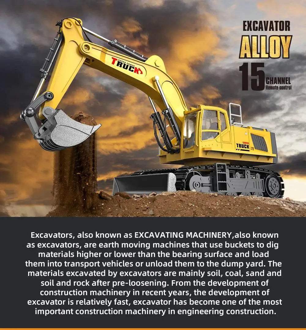  1/18 RC Truck Excavator Toy for Kids Birthday Gift -  ToylandEU™