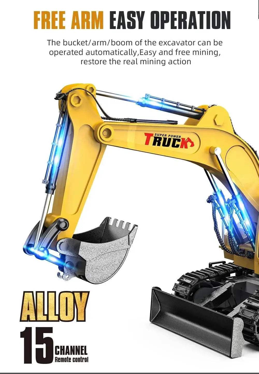  1/18 RC Truck Excavator Toy for Kids Birthday Gift -  ToylandEU™