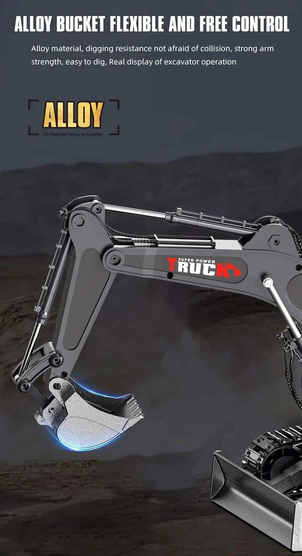  1/18 RC Truck Excavator Toy for Kids Birthday Gift -  ToylandEU™