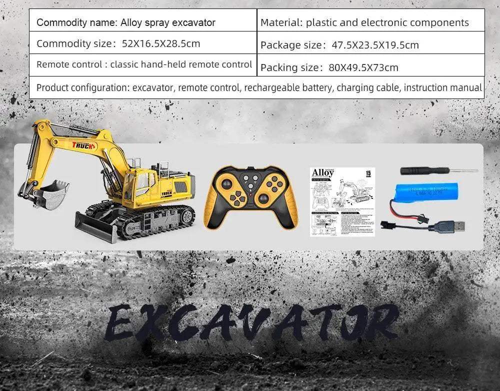  1/18 RC Truck Excavator Toy for Kids Birthday Gift -  ToylandEU™