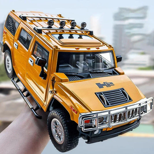 1:18 Scale Diecast Alloy Hummer H2 Off Road Car Pull Back With Sound And Light - ToylandEU
