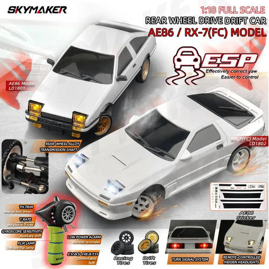  1:18 Scale RC Drift Car With Advanced ESP Gyro And LED -  ToylandEU™
