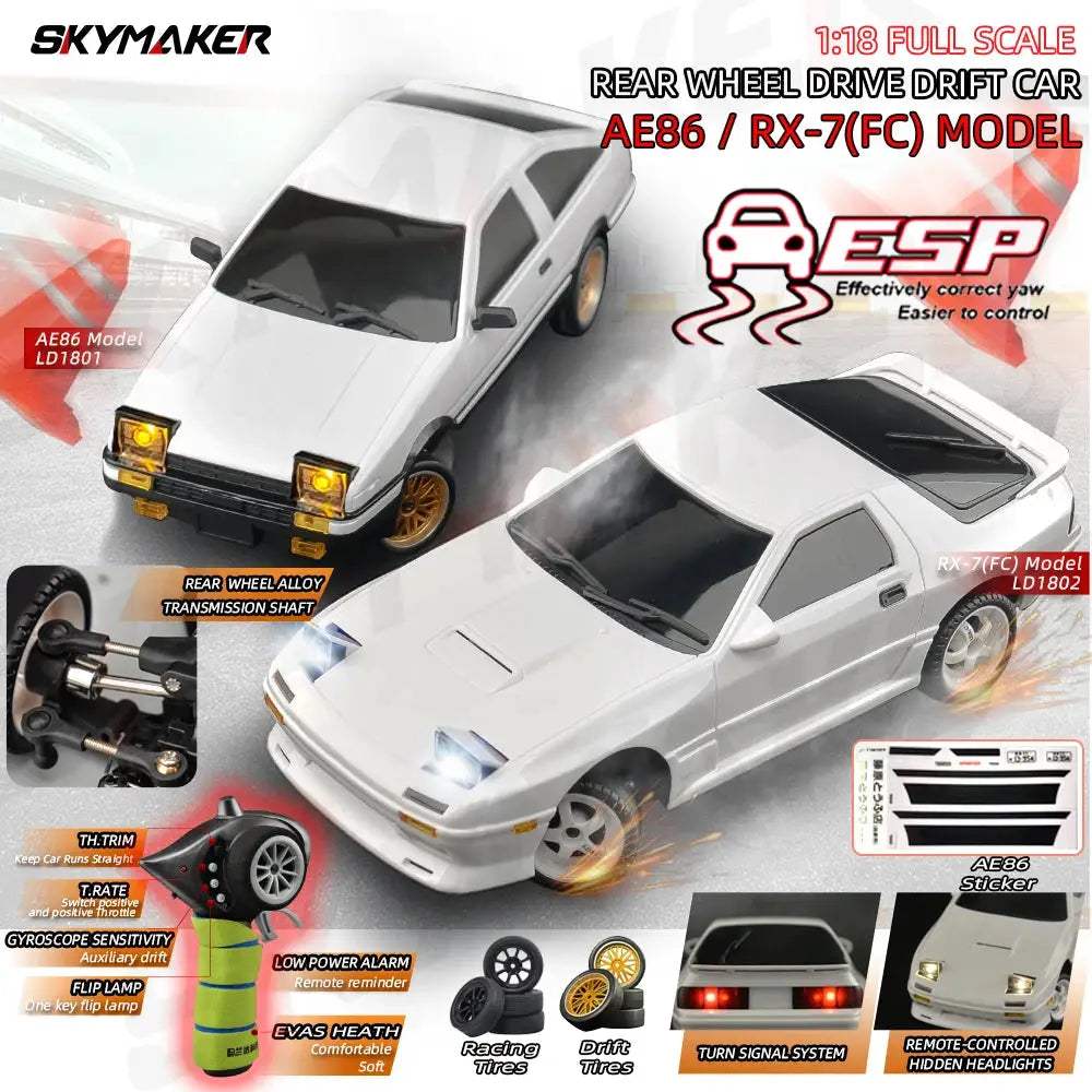  1:18 Scale RC Drift Car With Advanced ESP Gyro And LED -  ToylandEU™