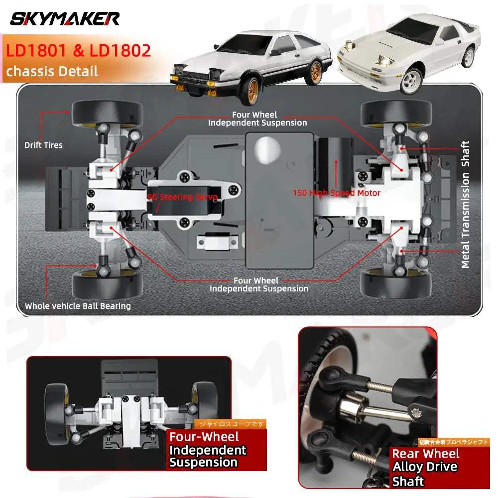  1:18 Scale RC Drift Car With Advanced ESP Gyro And LED -  ToylandEU™