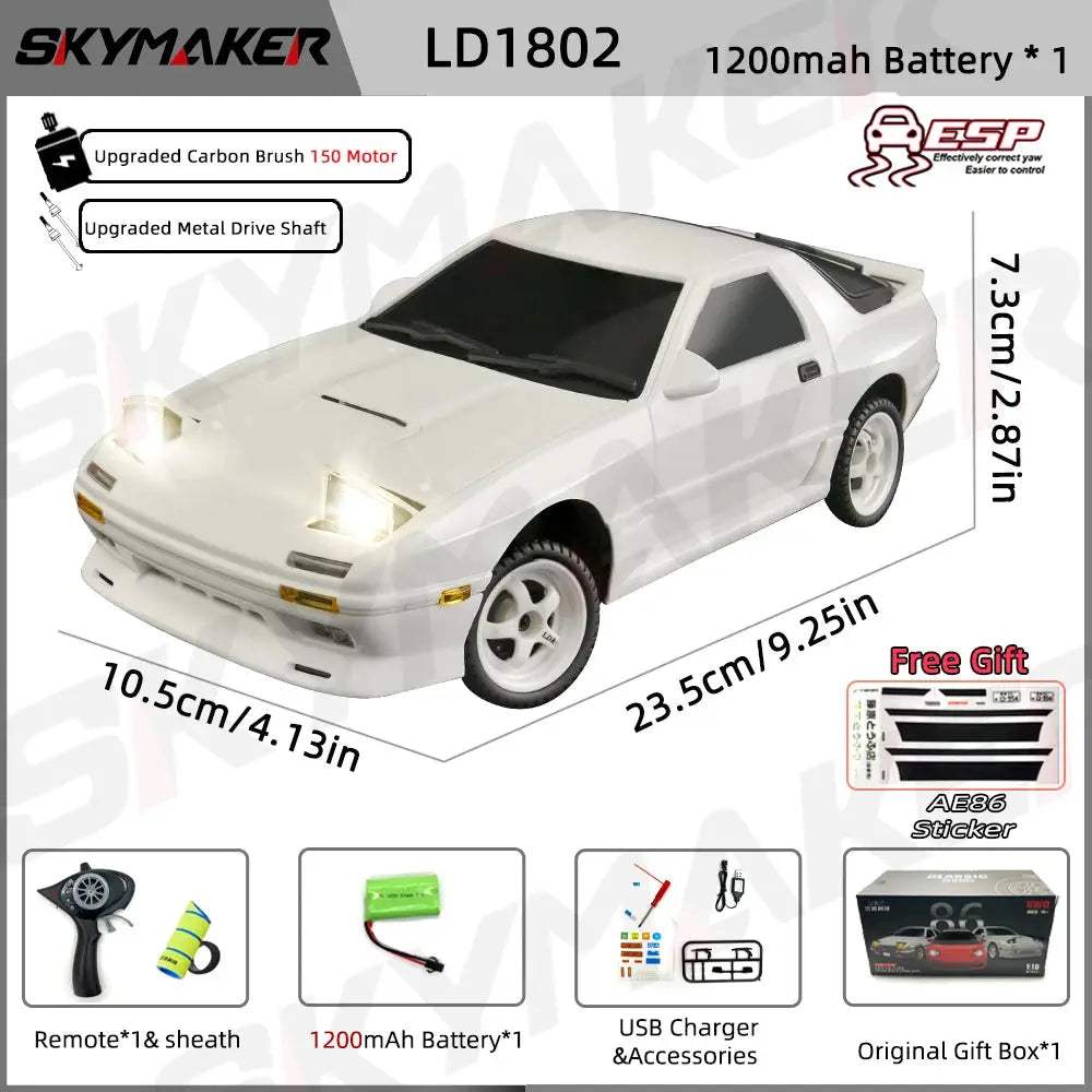  1:18 Scale RC Drift Car With Advanced ESP Gyro And LED -  ToylandEU™