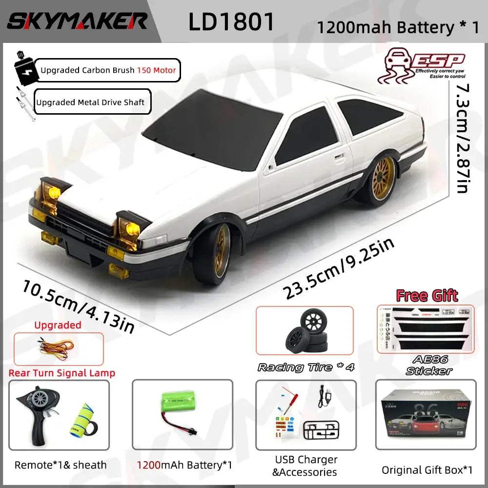  1:18 Scale RC Drift Car With Advanced ESP Gyro And LED -  ToylandEU™