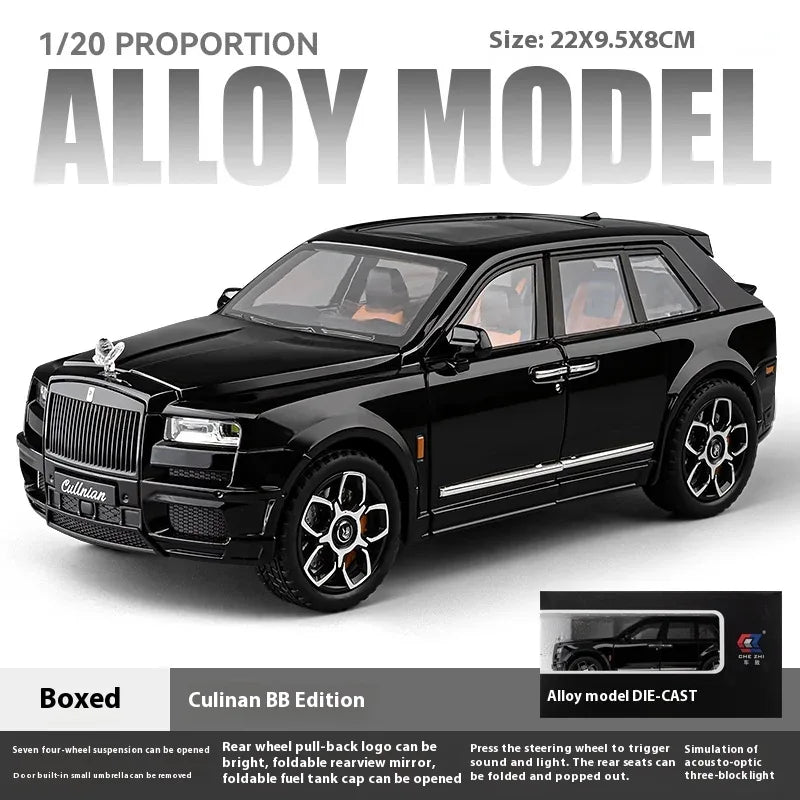 1:20 Rolls Royce Cullinan Diecast Metal Model Car Off Road With Sound And Light - ToylandEU