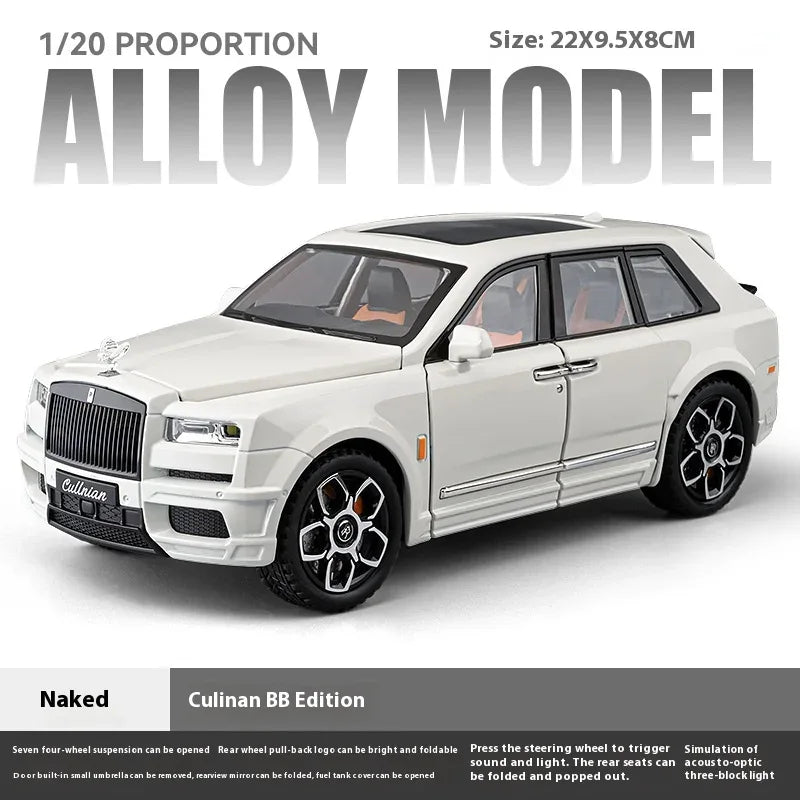 1:20 Rolls Royce Cullinan Diecast Metal Model Car Off Road With Sound And Light - ToylandEU