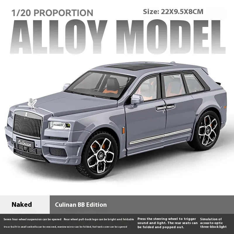 1:20 Rolls Royce Cullinan Diecast Metal Model Car Off Road With Sound And Light - ToylandEU
