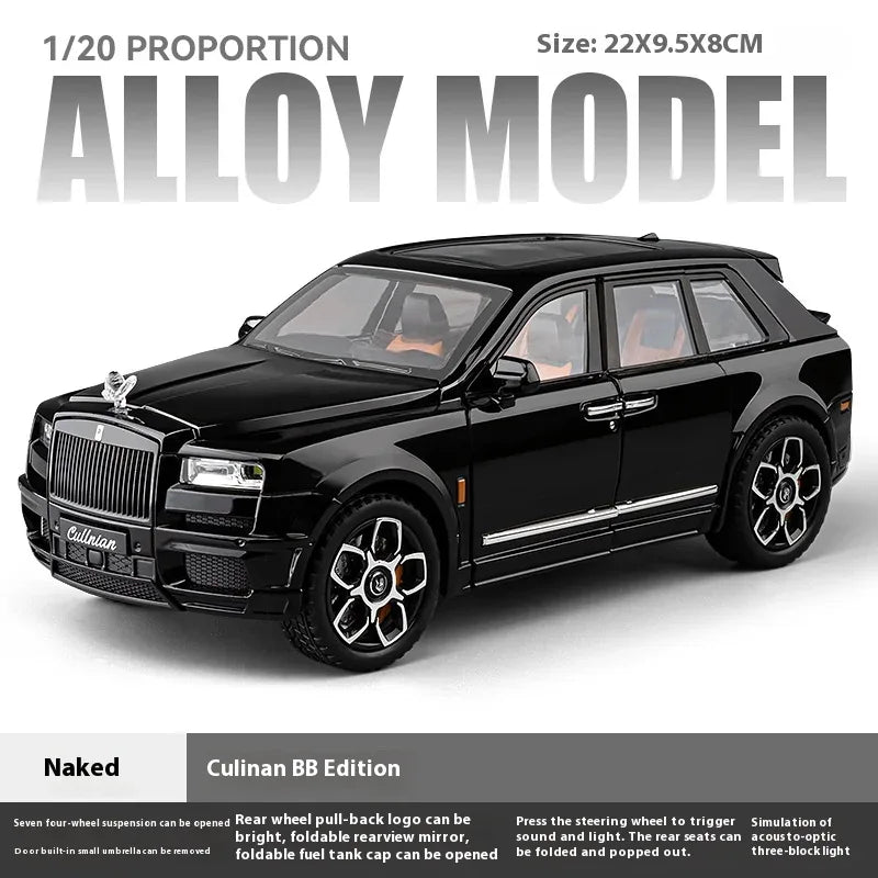 1:20 Rolls Royce Cullinan Diecast Metal Model Car Off Road With Sound And Light - ToylandEU