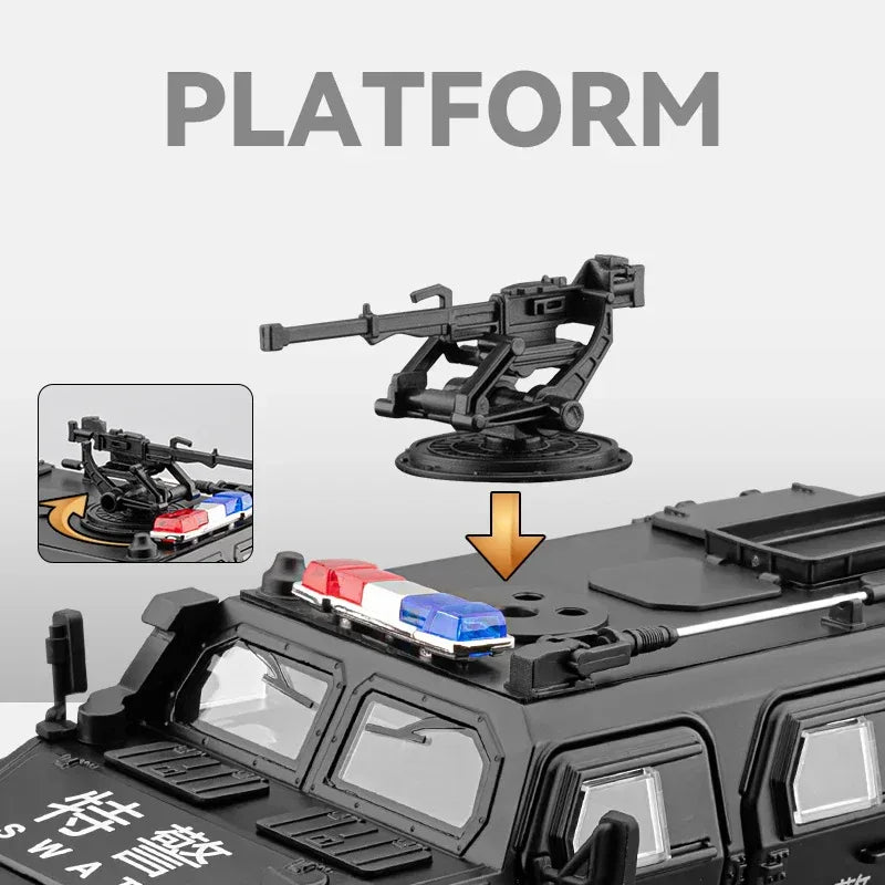 1:20 Scale Police Off Road Diecast Car Alloy Metal Sound And Light Pull Back - ToylandEU