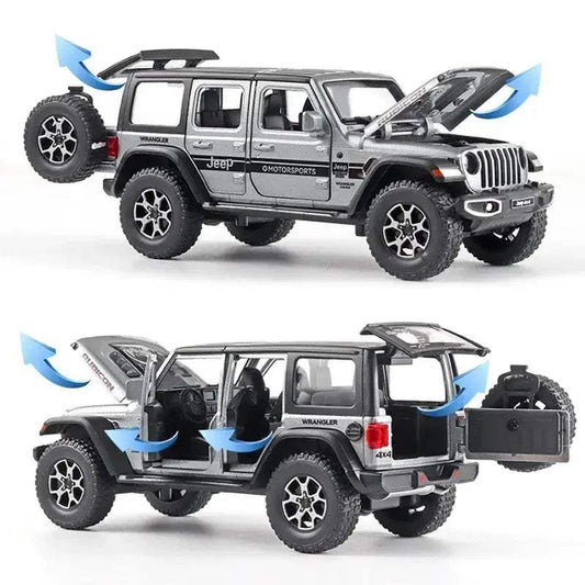 1/22 Diecast Alloy Jeep Wrangler Model Car Sound Light -  ToylandEU™