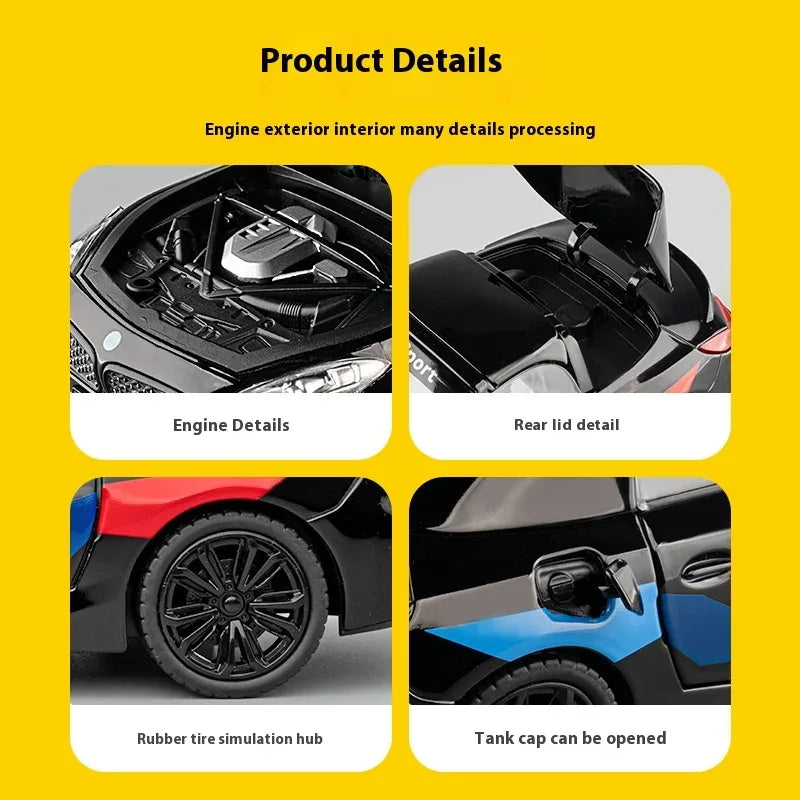 1:22 Scale Diecast BMW Z4 M40i Convertible Metal Car Model for Display - ToylandEU