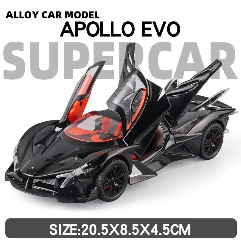 1/24 Apollo EVO Bugatti Bolide Diecast Car Metal Plastic Pull Back Sound Light - ToylandEU