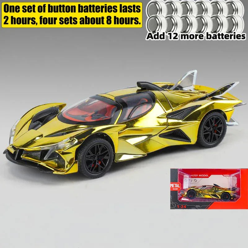 1:24 Apollo EVO Electroplate Diecast Metal Supercar With Sound And Light - ToylandEU