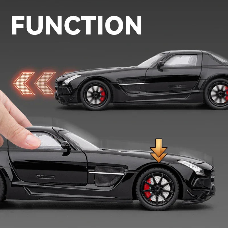 1:24 Benz SLS AMG Diecast Alloy Model Car With Sound And Light Pull Back - ToylandEU