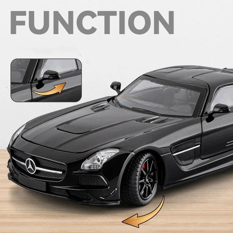 1:24 Benz SLS AMG Diecast Alloy Model Car With Sound And Light Pull Back - ToylandEU