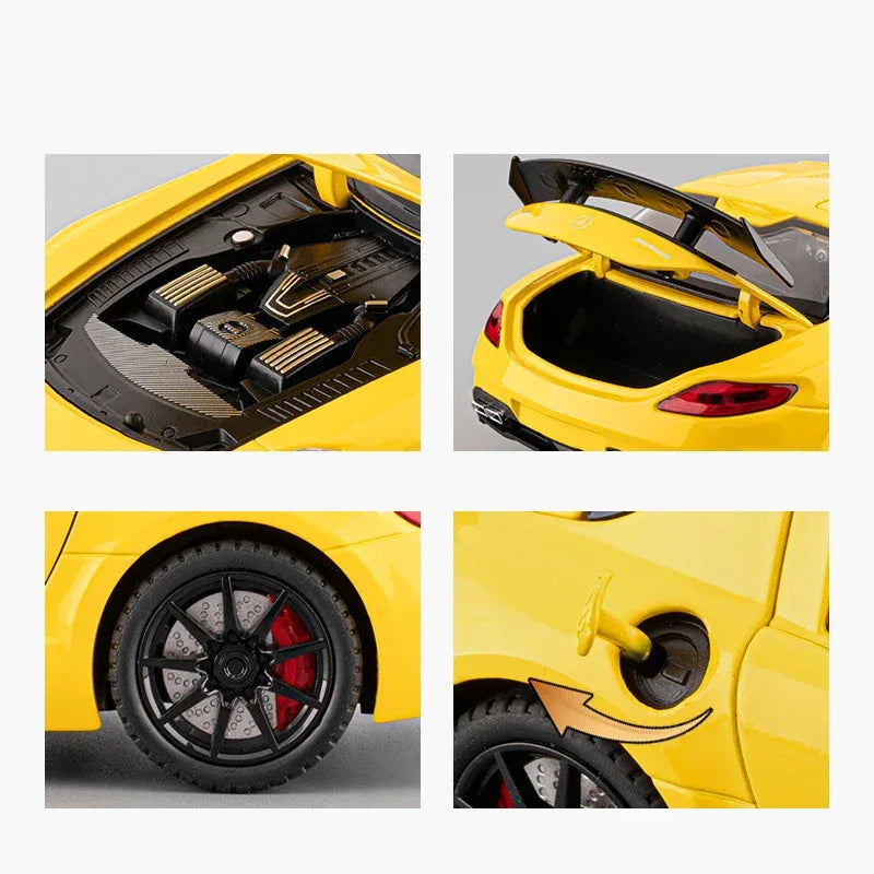1:24 Benz SLS AMG Diecast Alloy Model Car With Sound And Light Pull Back - ToylandEU