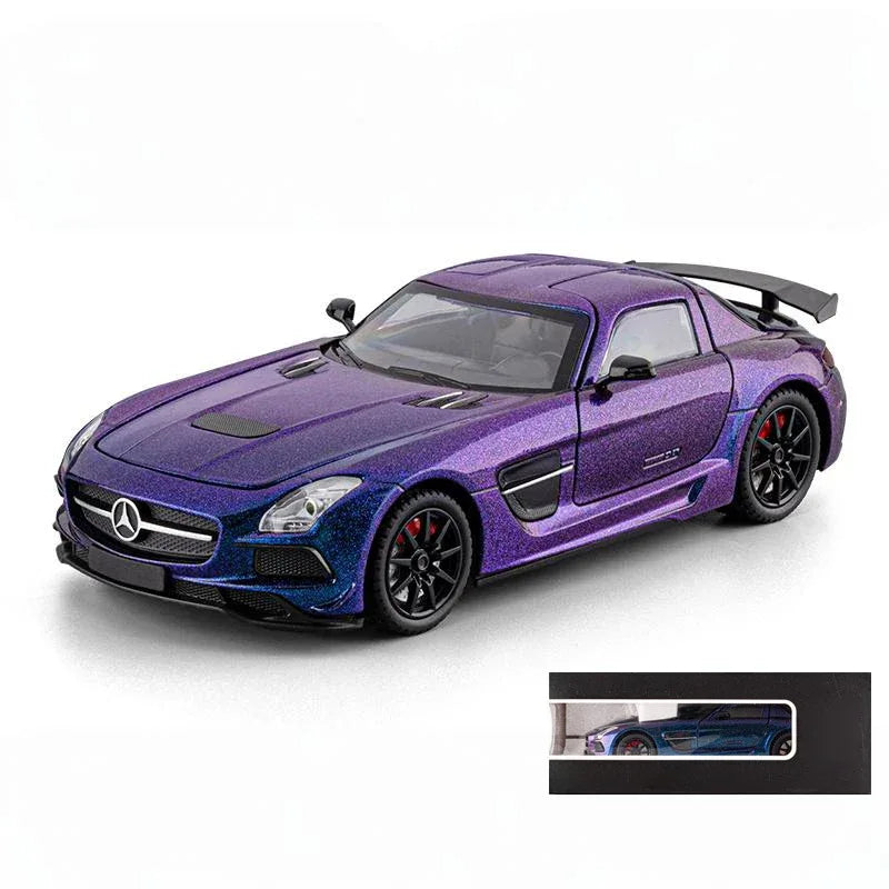 1:24 Benz SLS AMG Diecast Alloy Model Car With Sound And Light Pull Back - ToylandEU