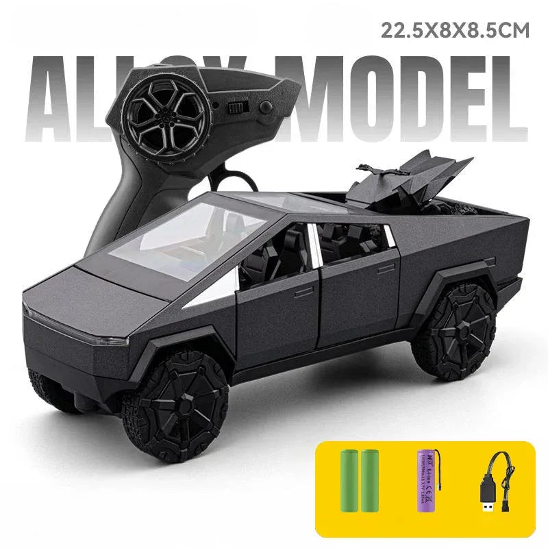 1:24 Cybertruck RC Car Off Road Alloy Diecast Sound And Light Remote Control - ToylandEU