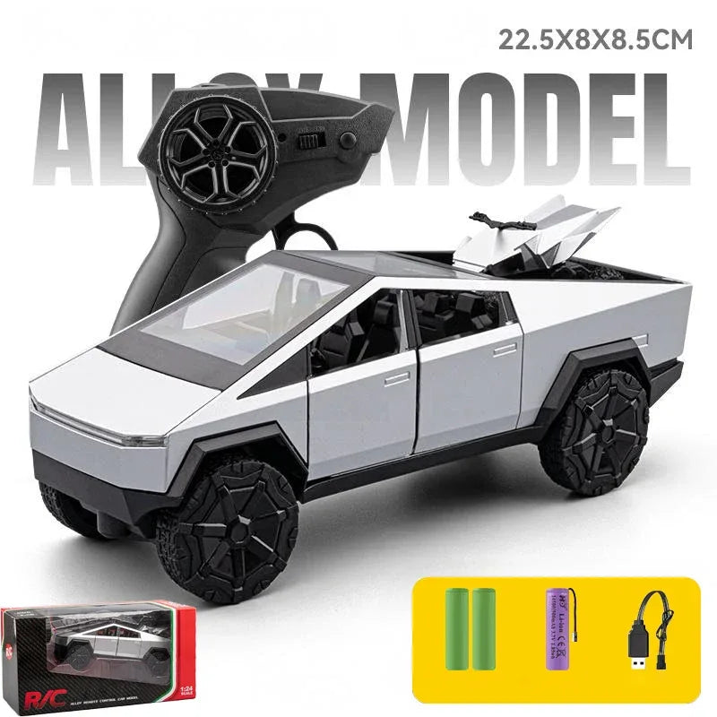 1:24 Cybertruck RC Car Off Road Alloy Diecast Sound And Light Remote Control - ToylandEU