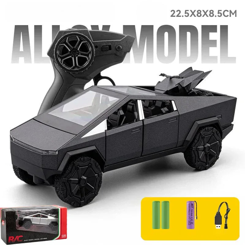 1:24 Cybertruck RC Car Off Road Alloy Diecast Sound And Light Remote Control - ToylandEU