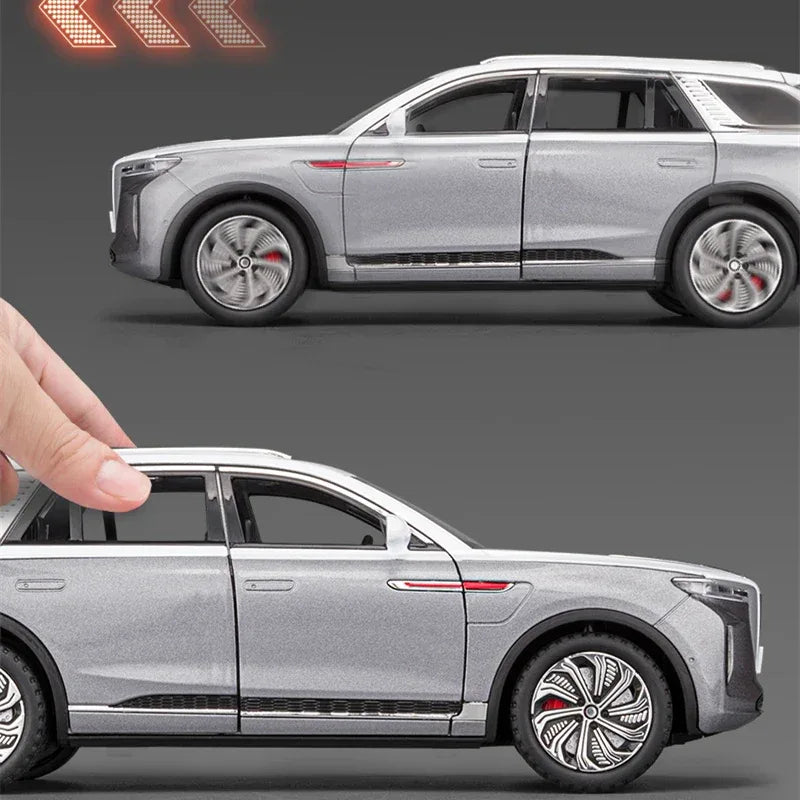 1:24 Diecast Alloy Model Car Hongqi EHS9 SUV With Sound And Light - ToylandEU