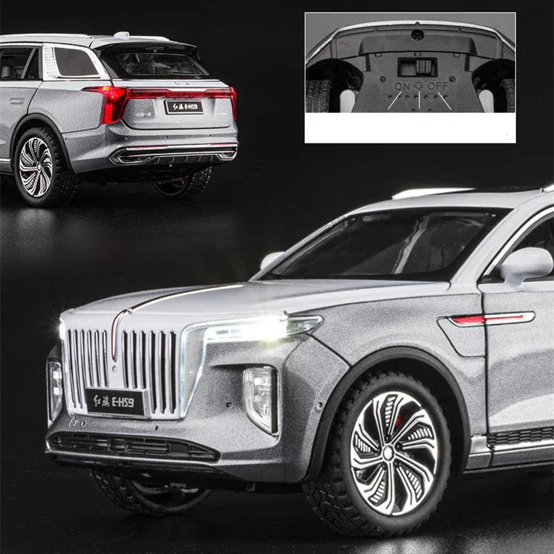 1:24 Diecast Alloy Model Car Hongqi EHS9 SUV With Sound And Light - ToylandEU