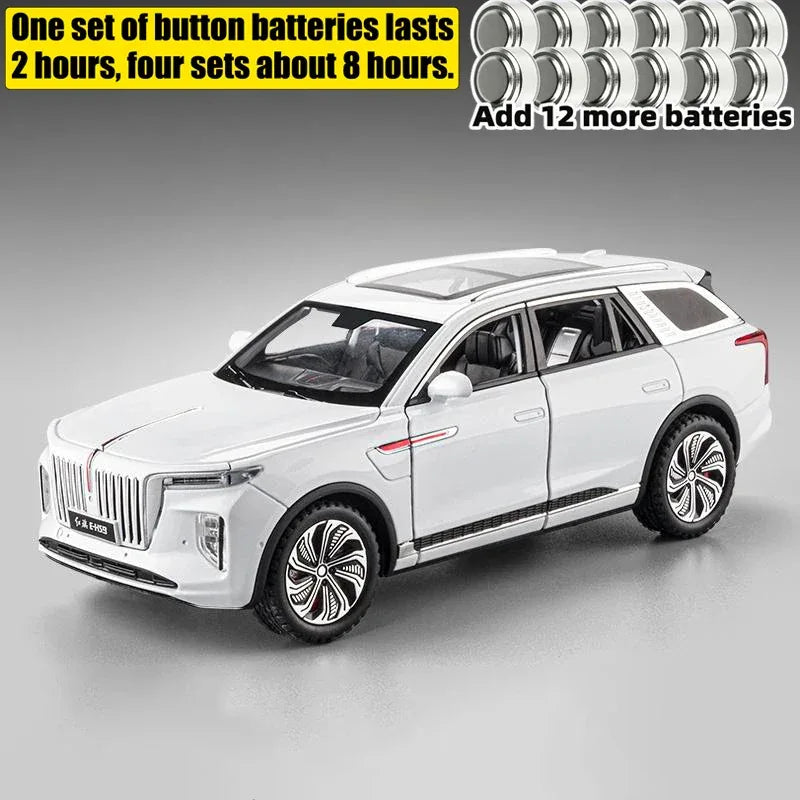 1:24 Diecast Alloy Model Car Hongqi EHS9 SUV With Sound And Light - ToylandEU