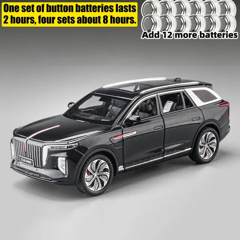 1:24 Diecast Alloy Model Car Hongqi EHS9 SUV With Sound And Light - ToylandEU