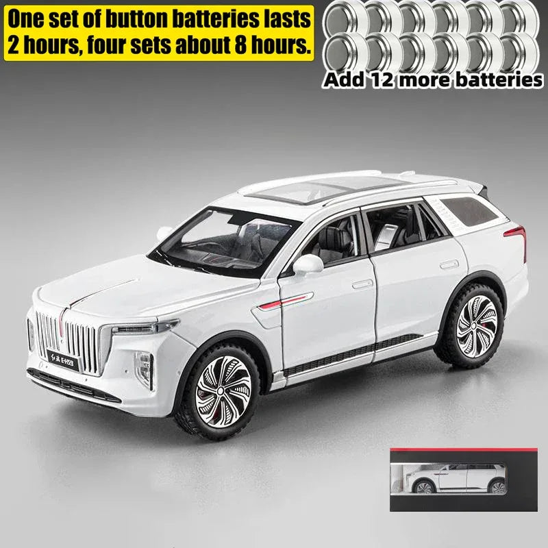 1:24 Diecast Alloy Model Car Hongqi EHS9 SUV With Sound And Light - ToylandEU