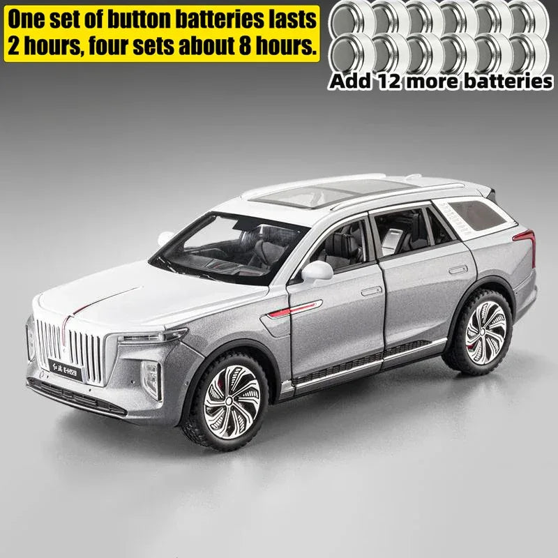1:24 Diecast Alloy Model Car Hongqi EHS9 SUV With Sound And Light - ToylandEU