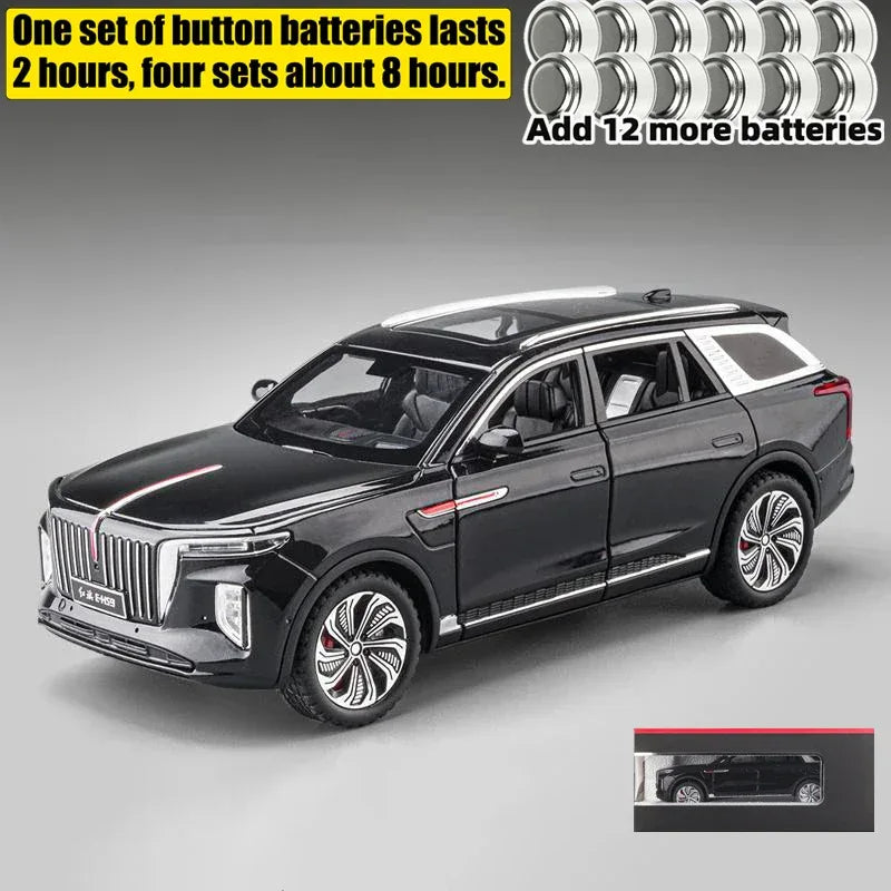 1:24 Diecast Alloy Model Car Hongqi EHS9 SUV With Sound And Light - ToylandEU