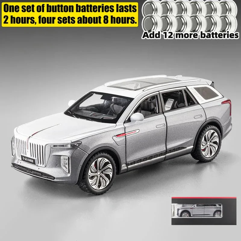 1:24 Diecast Alloy Model Car Hongqi EHS9 SUV With Sound And Light - ToylandEU